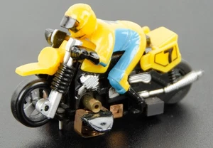 Moto d'epoca Tyco Racing Dirt Bike gialla #7 slot car - Foto 1 di 5