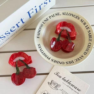 Cute Fruit Gripper Korean Style Geometry Shark Clip Cherry Hair Claw  Headdress - Picture 1 of 14