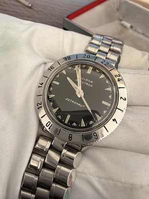 Reloj Pulsera Bulova Accutron 1968 Reparado - Astronaut 214 Horquilla GMT!! Foto 1 de 4