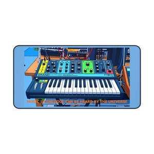 Musical Desk Mat - Colorful Piano Synthesizer Keyboard Design, Gift  - Picture 1 of 16