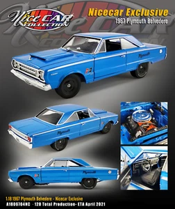 1/18 ACME 1967 Plymouth Belvedere Nice Car Blue From Canada Limited to Only 120 - Picture 1 of 2