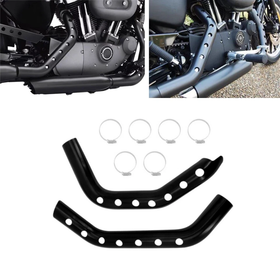 Крышка выхлопного коллектора трубы теплозащитные экраны черные для Harley Sportster 883 1200 04-23 - Изображение 1 из 4