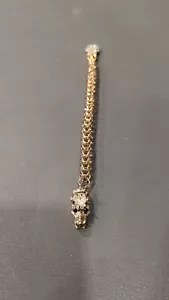 350 Snake bracelet with white crystals gold tone 8 in - Picture 1 of 2