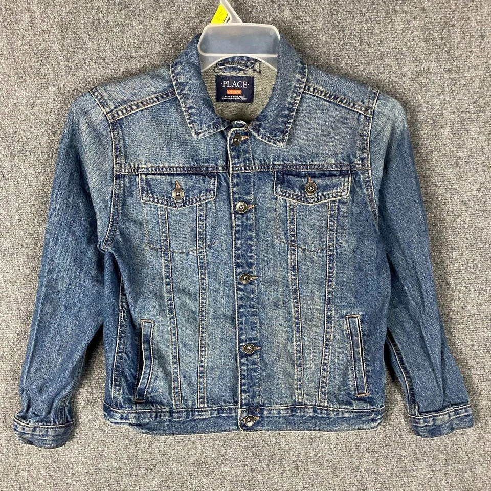 Chaqueta Denim Place Niños Grande 10/12 100% Algodón Niños L Foto 1 de 4