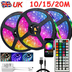 1-20M LED Strip Lights RGB Colour Changing Tape Cabinet Kitchen Lighting UK S