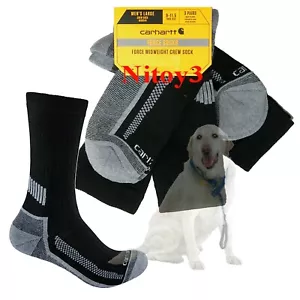 Carhartt SC4223M Force® Midweight Crew Socks-All Season 3/PK Men Large: 9-11.5" - Picture 1 of 1