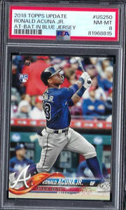 2018 Topps Update Ronald Acuna Jr Rookie Card RC #US250 PSA 8 BRAVES