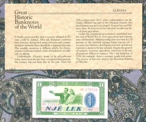 Tolle historische Banknoten Albanien 1 Lek 1976 P 40a UNC Präfix HK - Bild 1 von 3