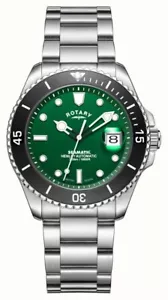 Reloj Rotary Henley Seamatic Automático Esfera Verde Bisel Negro GB05430/78 RRP£249 - Imagen 1 de 9