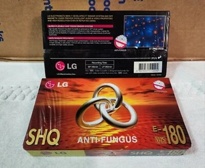 2 x LG E-180 SHQ Blank VHS Recordable Tapes 180 Min Anti-Fungus *SEALED* - Picture 1 of 2