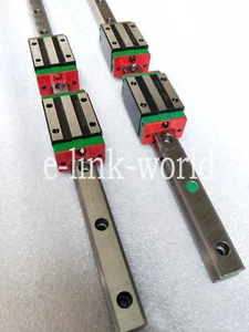 2 pcs HGR15-330mm HG Linear Rail & 4 pcs HGH15CA Carriage Block Bearing  - Picture 1 of 2
