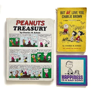 3 1960s/1970s Peanuts Books • Charles Schulz • Snoopy • Charlie Brown • Linus - Picture 1 of 2
