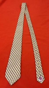 NWT Boys VINEYARD VINES Tie Yellow Anchor Ribbon Print Handmade In USA 100% Silk - Picture 1 of 4