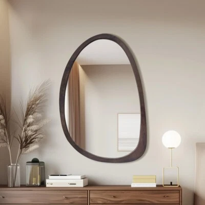 Espejo de Pared Retro Envuelto Marco de Madera Asimétrico Irregular Espejos Granja Foto 1 de 4