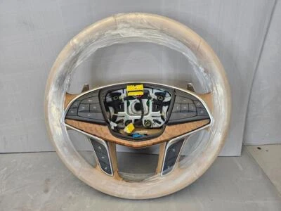 16-17 Cadillac CT6 Maple Sugar Leather Steering Wheel w/ Shift Paddles 84016908 - Image 1 of 4