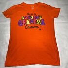 Gildan Halloween T-shirt Woman Size S Orange Awesome Grandma Costume Orange