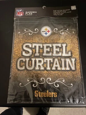 Bandera de jardín exterior de 2 lados cosida premium Pittsburgh Steelers 13x18 Foto 1 de 4