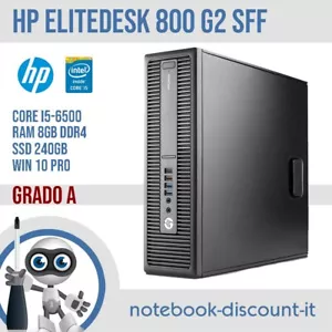 HP Elitedesk 800 G2 SFF Core i5-6500 DDR4 Ram 8Gb SSD 240Gb Computer PC GRADO A - Imagen 1 de 4