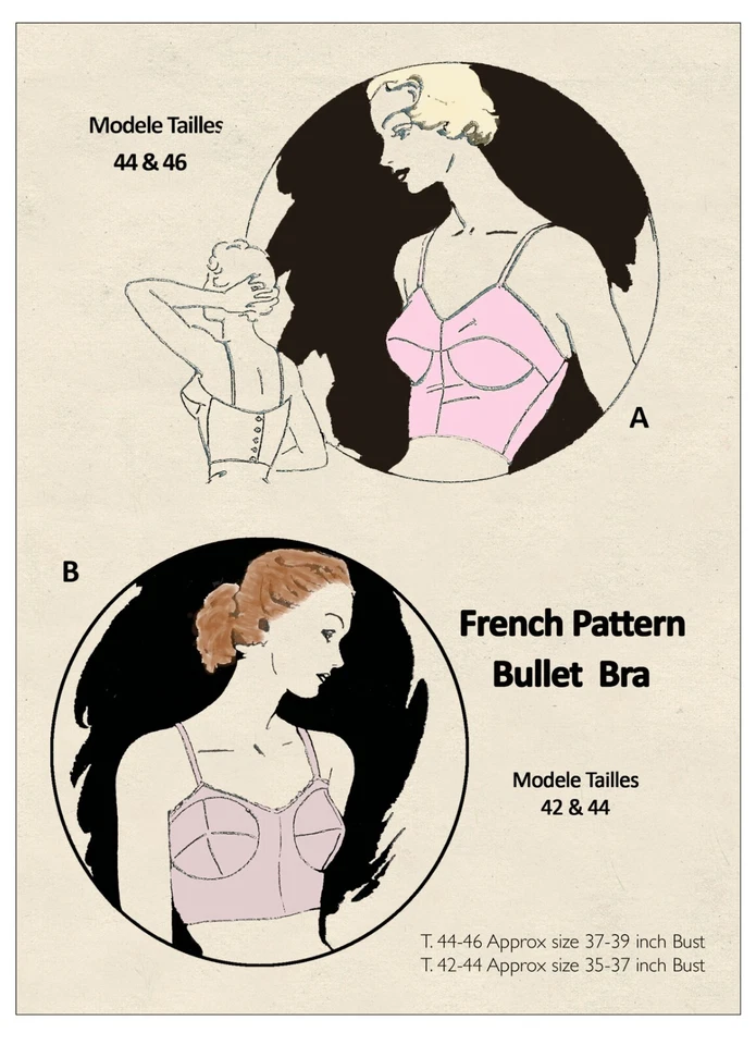 1950s Bullet Bra Vintage French Sewing Pattern - Image 1 of 1