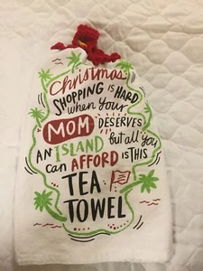Christmas Shopping Mom Island Dbl Crochet Top Hanging Kitchen Tea Towel By Laura - Bild 1 von 3
