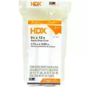 Plastic Drop Cloth 3 Pack 9x12 Feet Clear Painters Cover Sheeting Tarp .7mil - Picture 1 of 5