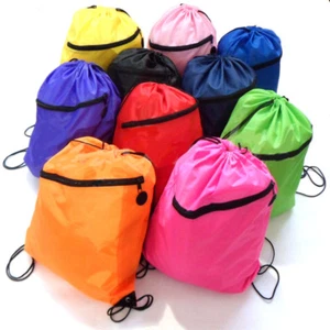 Kids Quality Girls Boys Drawstring Bag Schoolbag Backpack PE Gym Sports Swim Bag - Picture 1 of 11