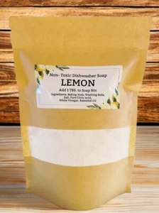 Oralee’s Non-Toxic Dishwasher Soap LEMON All Natural Detergent 30 Load Bag - Picture 1 of 1