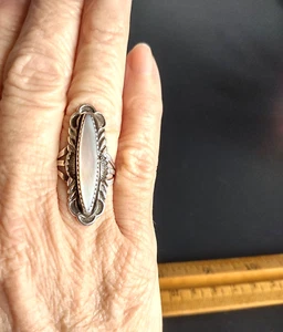 SELTEN 70er Jahre Leo Harvey Navajo Sterling Silber MOP Abalone? Ringgröße 6. 75 - Bild 1 von 7