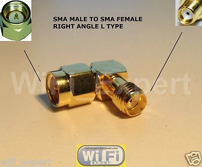 1 x SMA Male to SMA Female Right Angle L TYPE RF Adapter Connector USA