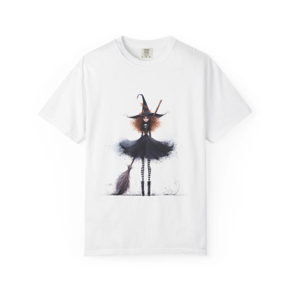 Witchy Vibes Unisex Prenda Teñida Camiseta, Camiseta Halloween, Camisa Espeluznante, [...] Foto 1 de 1