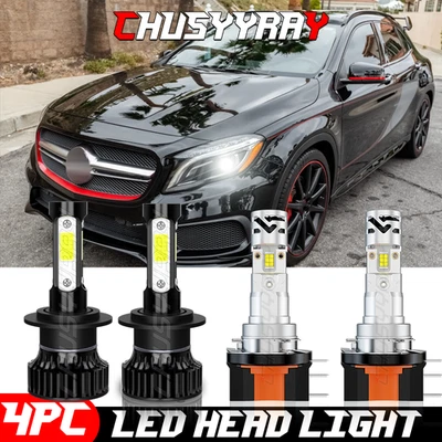 Para Mercedes Benz GLA45 AMG 2015-2016 4x LED haz alto/bajo faros H7+H15 bombillas Foto 1 de 4