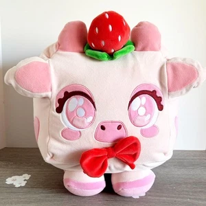 Strawberry Milk Cow BIG GAMES Pet Simulator Stuffed Animal Plush Large 10” EUC - Picture 1 of 7