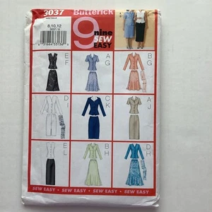 Butterick 3037 Sewing Pattern Misses Top Skirt & Scarf Sizes 8-10-12 UNCUT - Picture 1 of 5