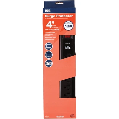 Do it Best 7-Outlet 1500J Black Computer, Phone, Or Fax Surge Protector Strip - Image 1 of 2