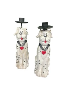 Dog Candle Holder  Vintage 97 HERMITAGE POTTERY Limited Edition Hand Painted - Picture 1 of 7