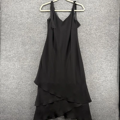 Vestido Evan Picone para mujer 6 negro sin mangas en capas Fairy Grunge años 90 Whimsigoth Foto 1 de 4