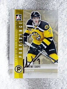 Boston Bruins Maxime Sauve Signed 11/12 ITG H&P Providence Bruins Card Auto - Picture 1 of 1
