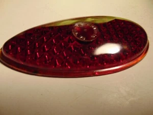 Vintage 1938-39 Ford Red Glass Teardrop Taillight Lens 4 3/4" (E) Griffin 73 - Picture 1 of 4