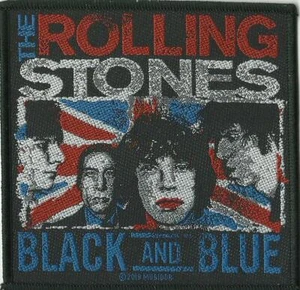 ROLLING STONES black & blue 2019 WOVEN SEW ON PATCH official merchandise SEALED - Picture 1 of 3