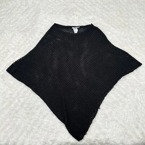 Chico's S/M schwarz Strick Poncho Schal Acrylmischung Whimsigoth Emo Beachy Capsule - Bild 1 von 10
