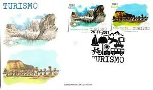 CHILE 2021 Easter Island Isla de Pascua Ile de Paque Moai Torres del Paine FDC - Picture 1 of 1