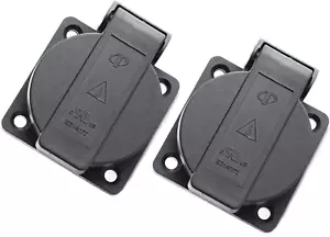 2Pack US Standard Water-Proof Power Outlet 3-Hole Socket AC 15A 125V Panel Mount - Picture 1 of 12