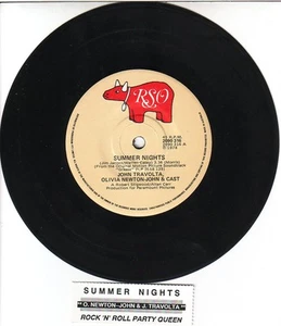 JOHN TRAVOLTA & OLIVIA NEWTON-JOHN Summer Nights GREASE 7" 45 rpm vinyl record - Picture 1 of 2