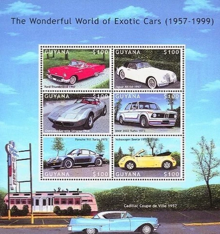 Guyana #SG5780a MNH M/S 2000 Jaguar Ford Porsche VW BMW [3466 Mi6817-Mi6822] Cover