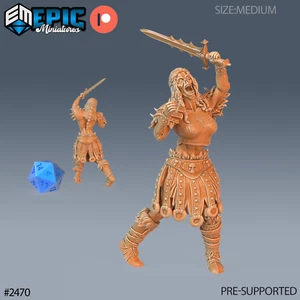 Zombie Knight Female C | Epic Miniatures | RPG Wargaming 3D Printed Miniature - Picture 1 of 1