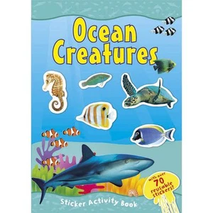 Ocean Creatures Activity Book 70+ Reusable Stickers Full Colour Sea Life Fish - Picture 1 of 2