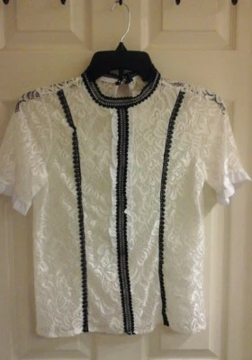 Soul mates блузка, младших девочек размер средний, белое кружево, оборки блузка, новый без ЯРЛЫКОВ  - Изображение 1 из 4