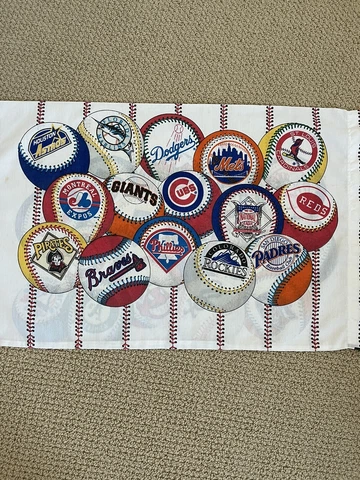 MLB Pillowcase Vintage with AL Cleveland Indians and NL Montreal Expos Used Cover