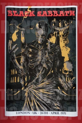 Black Sabbath 1971 Red London UK Music Concert Poster 24X36 New Release B71R - Image 1 of 2