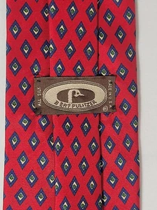 Corbata de seda vintage Bert Pulitzer diamantes foulard impresa a mano 4 x 56,5 - Imagen 1 de 7
